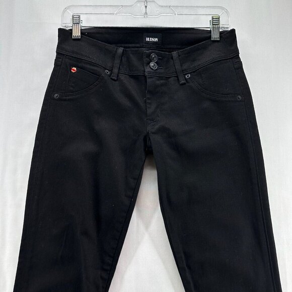Hudson Jeans Womens Size 27 Low Rise Skinny Dark Washed Stretch Denim Black - Picture 3 of 11